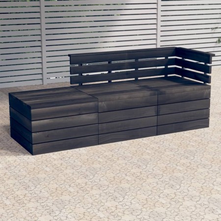 Gartenpalettenmöbel 3-tlg. aus massivem dunkelgrauem Kiefernholz von vidaXL, Gartensets - Ref: Foro24-3063738, Preis: 188,92 ...