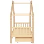 Children's bed frame with drawers solid pine wood 90x200 cm by vidaXL, Cribs and beds for children - Ref: Foro24-322147, Pric...