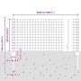 Reja con postes Gris 0.6 x 25 m Acero