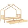 Children's bed frame with drawers solid pine wood 90x200 cm by vidaXL, Cribs and beds for children - Ref: Foro24-322147, Pric...
