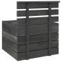 Muebles palets de jardín 3 pzas madera maciza pino gris oscuro de vidaXL, Conjuntos de jardín - Ref: Foro24-3063738, Precio: ...