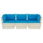 3-seater garden pallet sofa with fir wood cushions by vidaXL, Garden sets - Ref: Foro24-3063400, Price: 281,78 €, Discount: %