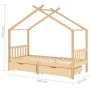 Estructura cama niños con cajones madera maciza pino 90x200 cm