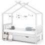 Children's bed frame with white pine wood drawer 80x160 cm by vidaXL, Cribs and beds for children - Ref: Foro24-322149, Price...