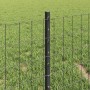 Reja con postes Gris 0.4 x 25 m Acero