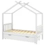 Children's bed frame with white pine wood drawer 80x160 cm by vidaXL, Cribs and beds for children - Ref: Foro24-322149, Price...