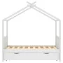 Children's bed frame with white pine wood drawer 80x160 cm by vidaXL, Cribs and beds for children - Ref: Foro24-322149, Price...