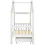 Children's bed frame with white pine wood drawer 80x160 cm by vidaXL, Cribs and beds for children - Ref: Foro24-322149, Price...