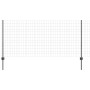 Reja con postes Gris 1 x 25 m Acero