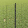 Reja con postes Gris 1 x 25 m Acero