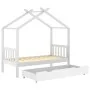 Children's bed frame with white pine wood drawer 80x160 cm by vidaXL, Cribs and beds for children - Ref: Foro24-322149, Price...