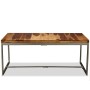 Mesa de comedor de madera maciza de acacia y acero 180 cm