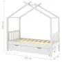 Children's bed frame with white pine wood drawer 80x160 cm by vidaXL, Cribs and beds for children - Ref: Foro24-322149, Price...