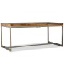 Mesa de comedor de madera maciza de acacia y acero 180 cm