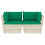2-seater garden pallet sofa with fir wood cushions by vidaXL, Garden sets - Ref: Foro24-3063389, Price: 171,98 €, Discount: %