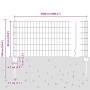 Reja con postes Gris 0.6 x 25 m Acero