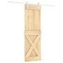 Schiebetür mit Beschlägen aus massivem Kiefernholz, 70 x 210 cm von vidaXL, Türen - Ref: Foro24-3203038, Preis: 174,57 €, Rab...