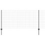 Reja con postes Gris 1 x 25 m Acero