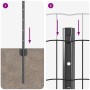 Reja con postes Gris 0.6 x 25 m Acero