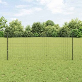 Reja con postes Gris 1 x 25 m Acero