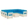 Muebles de jardín de palets 9 piezas y cojines madera de abeto by vidaXL, Garden sets - Ref: Foro24-3063604, Price: 809,37 €,...