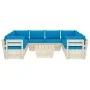 Muebles de jardín de palets 9 piezas y cojines madera de abeto by vidaXL, Garden sets - Ref: Foro24-3063604, Price: 809,37 €,...