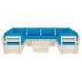 Muebles de jardín de palets 9 piezas y cojines madera de abeto by vidaXL, Garden sets - Ref: Foro24-3063604, Price: 792,70 €,...