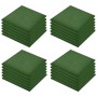 Losetas de goma protección de caídas 24 uds verde 50x50x3 cm
