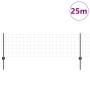 Reja con postes Gris 0.6 x 25 m Acero