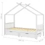 Children's bed frame with solid white wood drawers 90x200 cm by vidaXL, Cribs and beds for children - Ref: Foro24-322150, Pri...