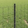 Reja con postes Gris 0.4 x 10 m Acero