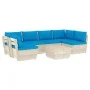7-teilige Gartenmöbel aus Paletten und Kissen aus Tannenholz von vidaXL, Gartensets - Ref: Foro24-3063592, Preis: 601,20 €, R...