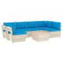 7-teilige Gartenmöbel aus Paletten und Kissen aus Tannenholz von vidaXL, Gartensets - Ref: Foro24-3063592, Preis: 578,19 €, R...