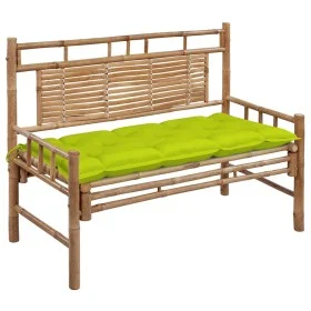Banco de jardín con cojín bambú 120 cm by vidaXL, garden benches - Ref: Foro24-3063902, Price: 134,96 €, Discount: %