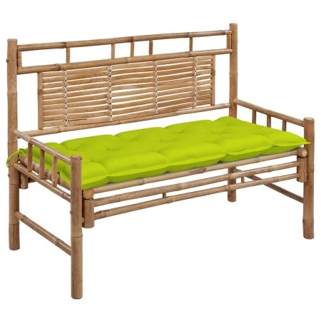 Banco de jardín con cojín bambú 120 cm by vidaXL, garden benches - Ref: Foro24-3063902, Price: 144,20 €, Discount: %