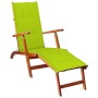 Garden lounger with footrest and cushion in solid acacia wood by vidaXL, Loungers - Ref: Foro24-3064025, Price: 139,86 €, Dis...