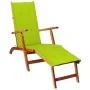 Garden lounger with footrest and cushion in solid acacia wood by vidaXL, Loungers - Ref: Foro24-3064025, Price: 145,12 €, Dis...