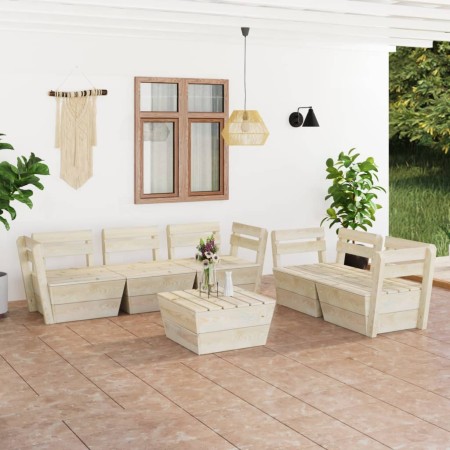 Garden pallet furniture 6 pcs impregnated fir wood by vidaXL, Garden sets - Ref: Foro24-3063719, Price: 384,56 €, Discount: %
