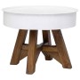 Mesa de centro de madera maciza reciclada blanco 60x45 cm