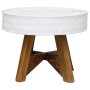 Mesa de centro de madera maciza reciclada blanco 60x45 cm