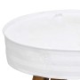 Mesa de centro de madera maciza reciclada blanco 60x45 cm