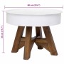 Mesa de centro de madera maciza reciclada blanco 60x45 cm