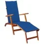 Garden lounger with footrest and cushion in solid acacia wood by vidaXL, Loungers - Ref: Foro24-3064024, Price: 141,90 €, Dis...