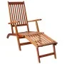 Garden lounger with footrest and cushion in solid acacia wood by vidaXL, Loungers - Ref: Foro24-3064024, Price: 141,90 €, Dis...