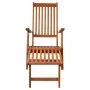 Garden lounger with footrest and cushion in solid acacia wood by vidaXL, Loungers - Ref: Foro24-3064024, Price: 141,90 €, Dis...