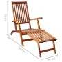 Garden lounger with footrest and cushion in solid acacia wood by vidaXL, Loungers - Ref: Foro24-3064024, Price: 141,90 €, Dis...