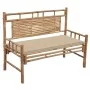 Banco de jardín con cojín bambú 120 cm de vidaXL, Bancos de jardín - Ref: Foro24-3063879, Precio: 143,39 €, Descuento: %