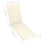 Garden lounger with footrest and cushion in solid acacia wood by vidaXL, Loungers - Ref: Foro24-3064016, Price: 136,55 €, Dis...