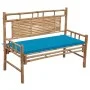Banco de jardín con cojín bambú 120 cm de vidaXL, Bancos de jardín - Ref: Foro24-3063880, Precio: 138,84 €, Descuento: %