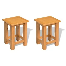 Beistelltische 2 Einheiten aus massivem Eichenholz 27x24x37 cm von vidaXL, Seitentische - Ref: Foro24-3053417, Preis: 87,19 €...
